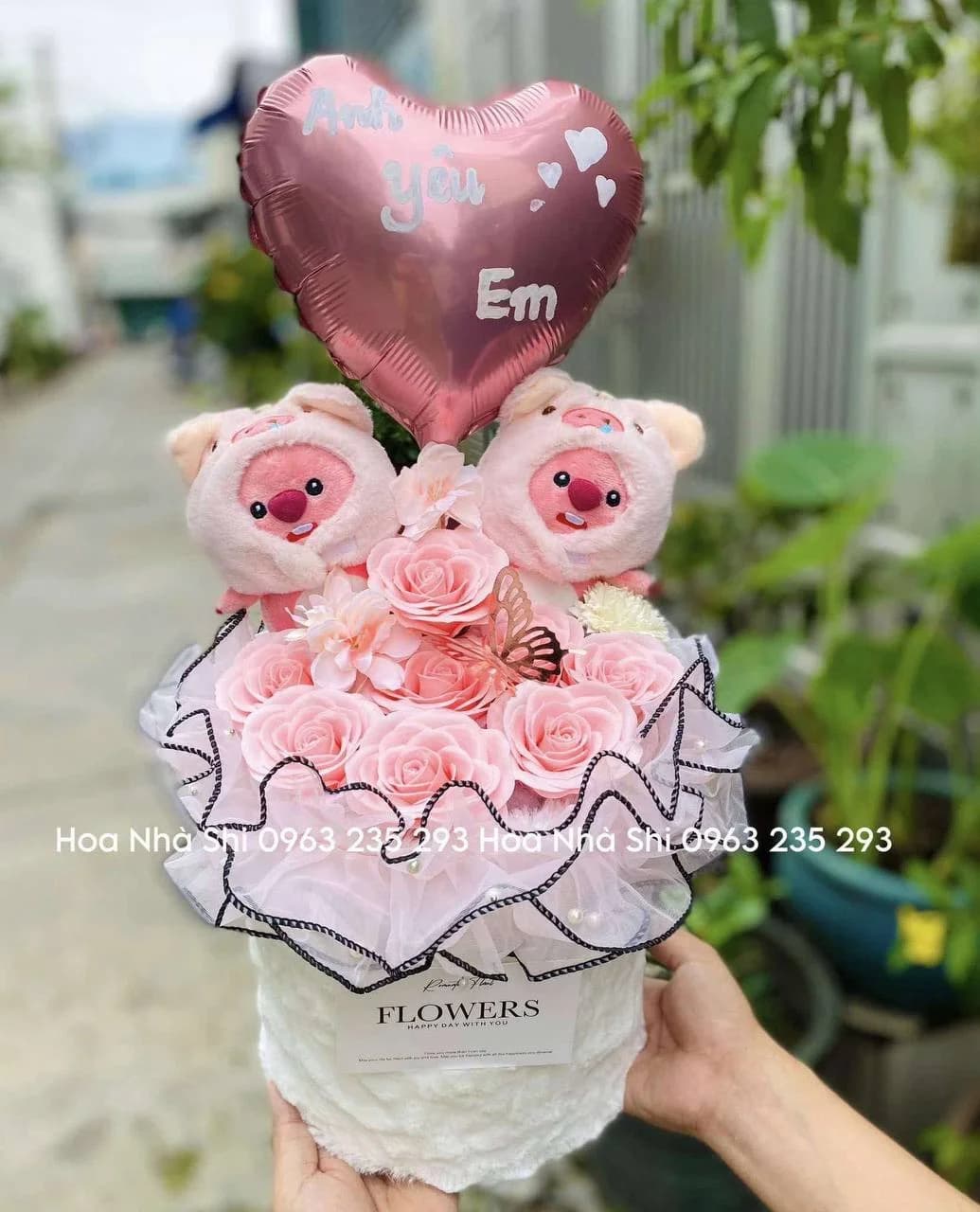 Bó Hoa Sáp Thơm Mix Gấu Bông - 076
