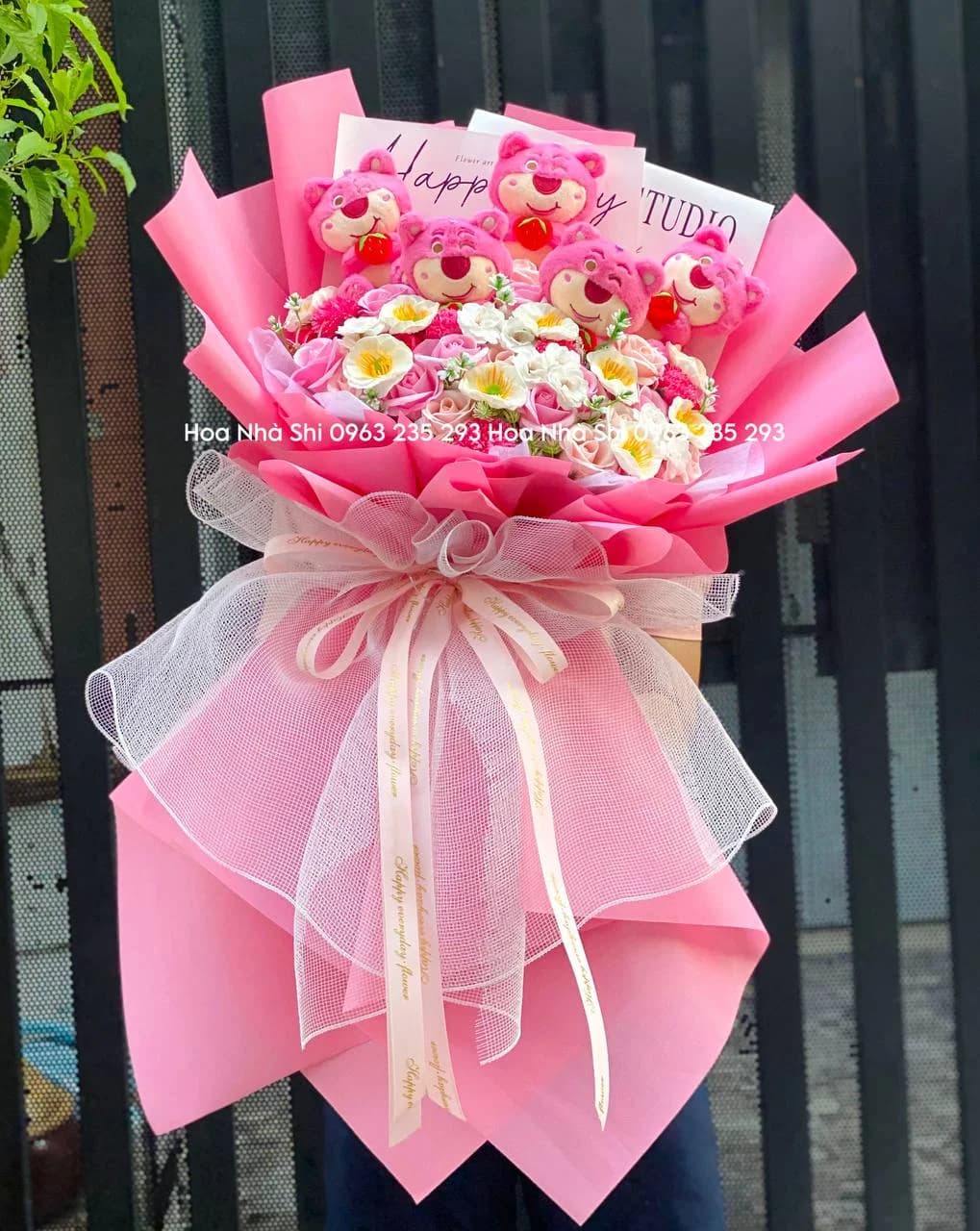 Bó Hoa Sáp Thơm Mix Gấu Bông - 087