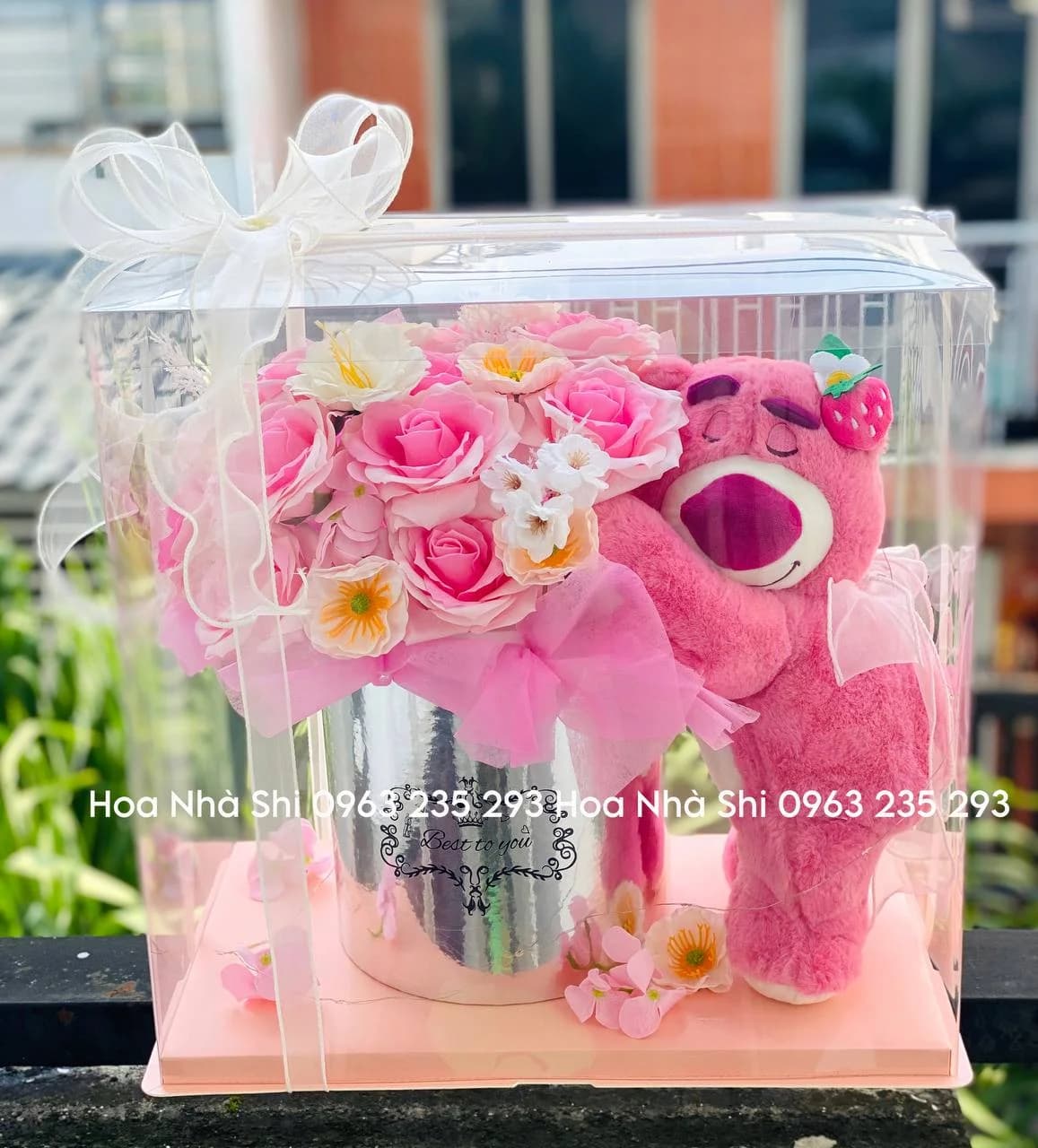 Hộp Hoa Sáp Thơm Mix Gấu Bông