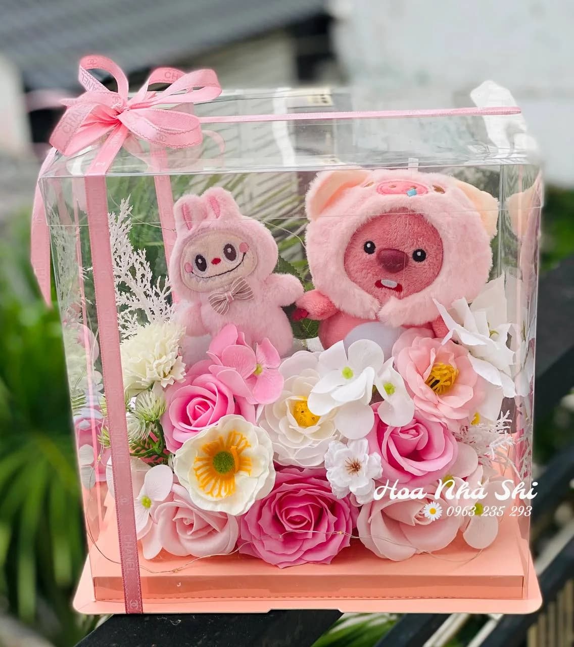 Hộp Hoa Sáp Thơm Mix Gấu Bông - 074