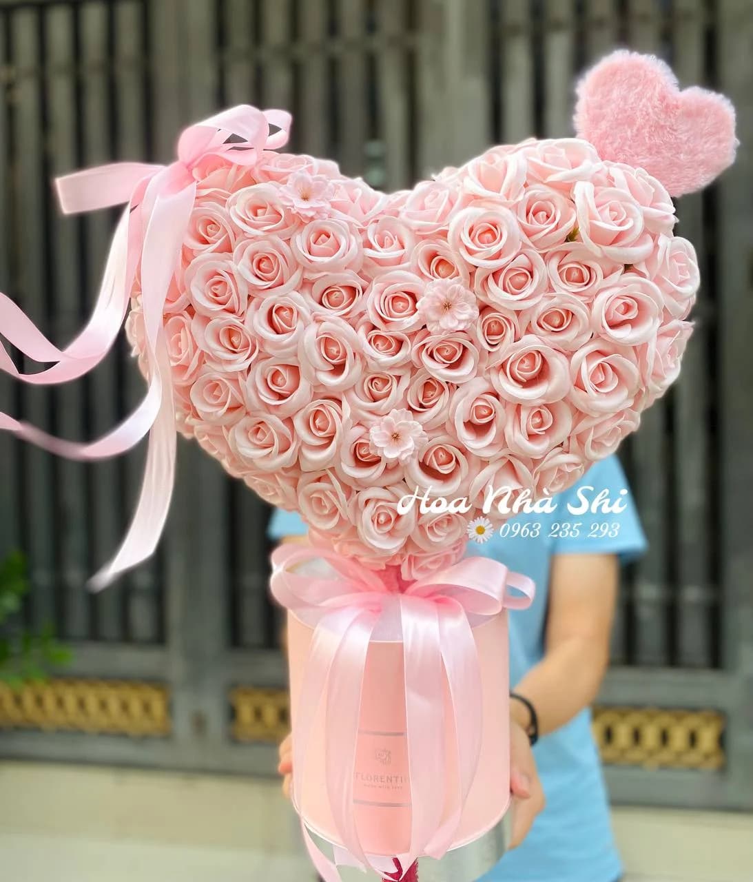 Hộp Hoa Sáp Thơm Trái Tim 3D 150 Bông - 086