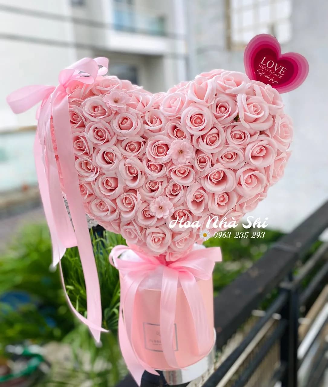 Hộp Hoa Sáp Thơm Trái Tim 3D 150 Bông - 086
